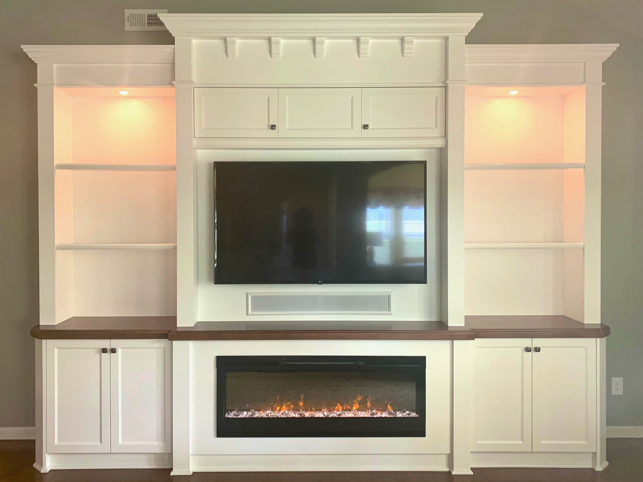 Media Center with Electric Fireplace Insert